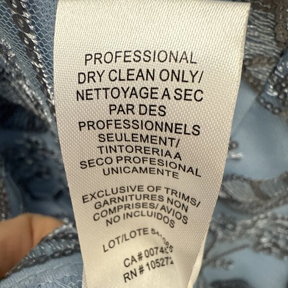 New JS Collections Size 12 Julia Blue Cap Sleeve Sequin Column Gown Maxi Dress - Picture 13 of 13